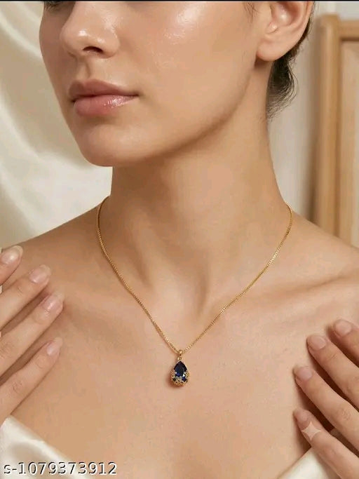 ✨ Elegant Teardrop Pendant Necklace – Utsav Jewels