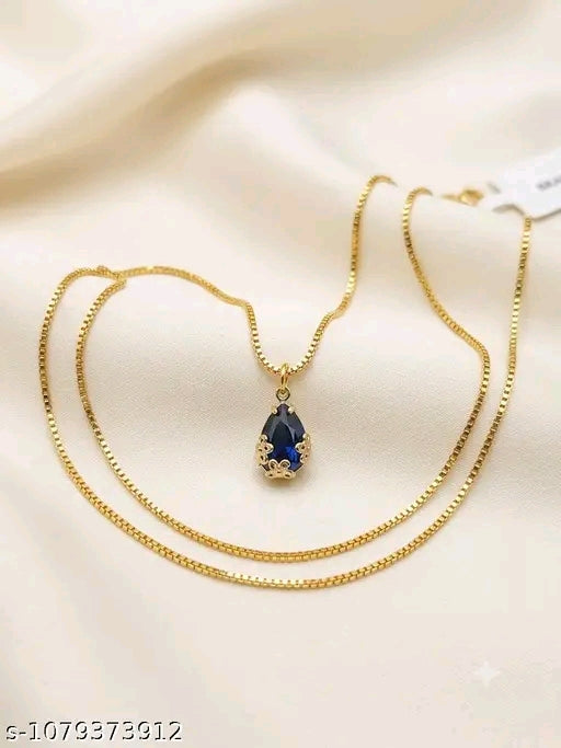 ✨ Elegant Teardrop Pendant Necklace – Utsav Jewels