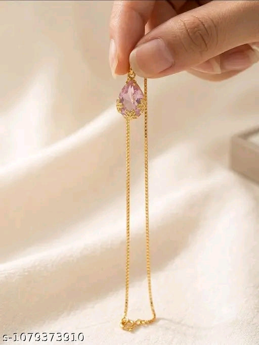 ✨ Elegant Teardrop Pendant Necklace – Utsav Jewels