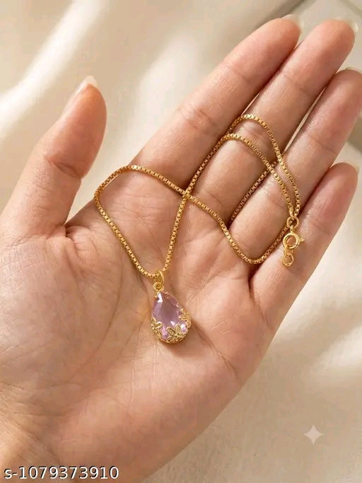 ✨ Elegant Teardrop Pendant Necklace – Utsav Jewels