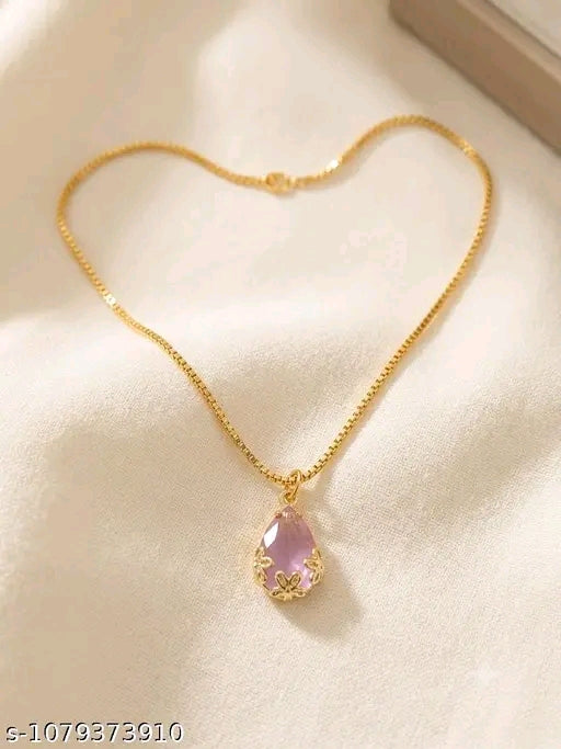 ✨ Elegant Teardrop Pendant Necklace – Utsav Jewels
