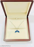 💙 Elegant Blue Mermaid Tail Pendant Necklace – Utsav Jewels