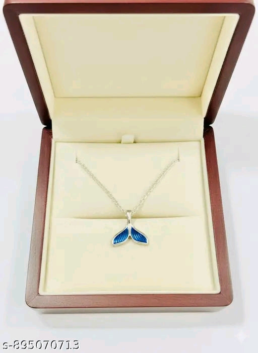 💙 Elegant Blue Mermaid Tail Pendant Necklace – Utsav Jewels