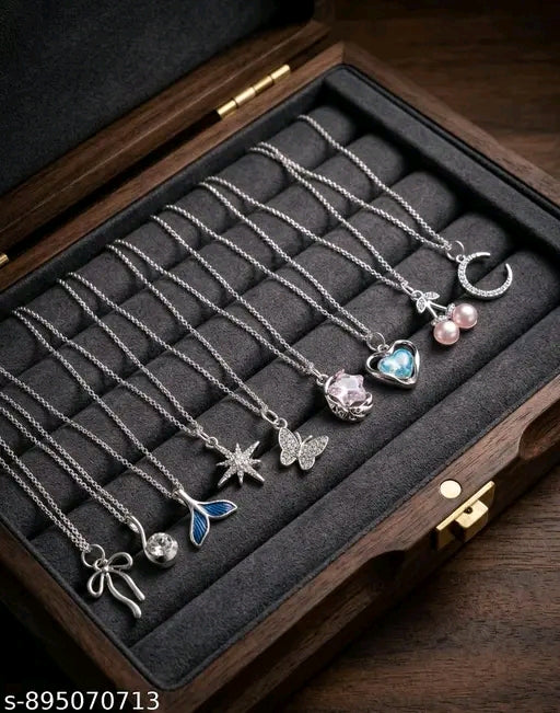💙 Elegant Blue Mermaid Tail Pendant Necklace – Utsav Jewels