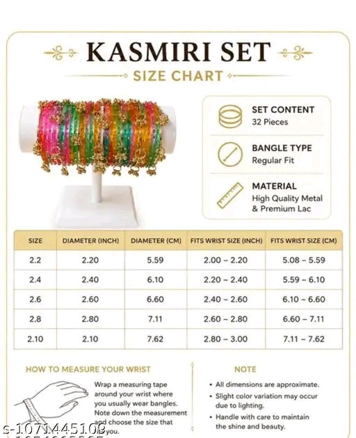 🌸 Kashmiri Bangles Set – 32 Pcs | Utsav Jewels